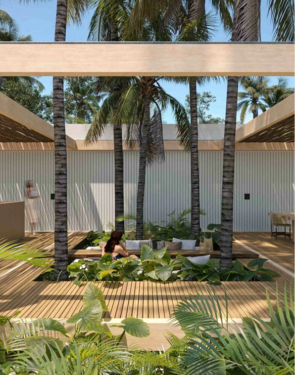 Blending futuristic building